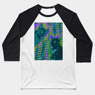 Halftone Cat V15 (Meow Background) Baseball T-Shirt